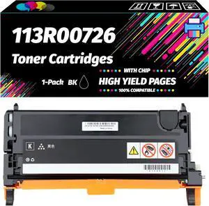 Compatible with Xerox 113R00726 113R00723 113R00724 113R007725 Toner Cartridges Work for Xerox Phaser 6180 6180N 6180DN 6180MFP-D Printers (1 Pack Black) Compatible with Xerox 113R00726 113R00723 113R00724 113R007725 Toner Cartridges Work for Xerox Phaser 6180 6180N 6180DN 6180MFP-D Printers (1 Pack Black)