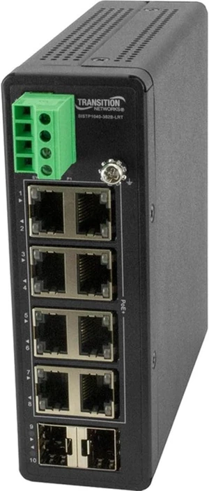 Transition Networks - SISTP1040-382B-LRT - Transition Networks Unmanaged Hardened Gigabit Ethernet PoE+ Switch with Low Transition Networks - SISTP1040-382B-LRT - Transition Networks Unmanaged Hardened Gigabit Ethernet PoE+ Switch with Low