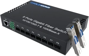 CableRack 8 Port SFP Unmanaged Ethernet Optical Switch with One Multimode and One Singlemode SFP CableRack 8 Port SFP Unmanaged Ethernet Optical Switch with One Multimode and One Singlemode SFP