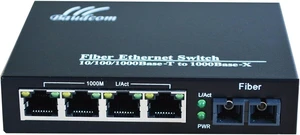 5 Port Gigabit Ethernet Fibre Switch, 4 x 10/100/1000Mbps, 1 x Optical Port Single Mode SC 20km 5 Port Gigabit Ethernet Fibre Switch, 4 x 10/100/1000Mbps, 1 x Optical Port Single Mode SC 20km