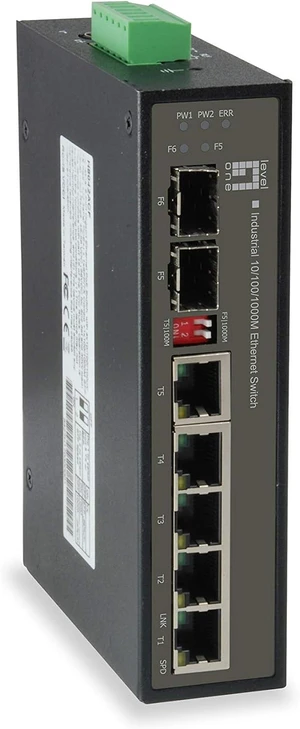 IES-0600, 6-Port Gigabit Industrial Switch, 1 x SFP, 1 x SFP/RJ45 Combo, -40°C to 75°C, DIN-Rail IES-0600, 6-Port Gigabit Industrial Switch, 1 x SFP, 1 x SFP/RJ45 Combo, -40°C to 75°C, DIN-Rail