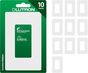 Lutron Claro Light Switch Cover Plate, 1 Gang Wallplate, for Decorator Light Switches, Rocker Light Switch Cover, Outlet Cover, Screwless Switch Plate Cover, Gloss, CW-1-WH-10, White, 10 Pack Lutron Claro Light Switch Cover Plate, 1 Gang Wallplate, for Decorator Light Switches, Rocker Light Switch Cover, Outlet Cover, Screwless Switch Plate Cover, Gloss, CW-1-WH-10, White, 10 Pack