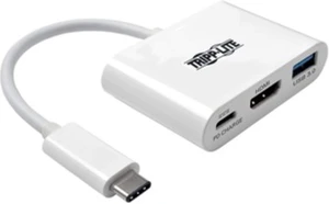 Tripp Lite USB-C Multiport Video Adapter Converter, 4K @ 30Hz HDMI, USB-A 3.2 Gen 1 Hub, 60W USB-C PD Charging, Thunderbolt 3 Compatible, 3-Year Warranty (U444-06N-H4U-C) Tripp Lite USB-C Multiport Video Adapter Converter, 4K @ 30Hz HDMI, USB-A 3.2 Gen 1 Hub, 60W USB-C PD Charging, Thunderbolt 3 Compatible, 3-Year Warranty (U444-06N-H4U-C)