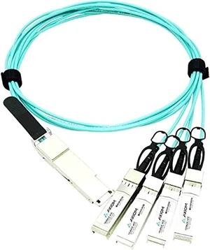 Axiom 40Gbase-AOC Qsfp+ to 4 SFP+ Active Optical Cable Cisco Compatible, 20M Axiom 40Gbase-AOC Qsfp+ to 4 SFP+ Active Optical Cable Cisco Compatible, 20M