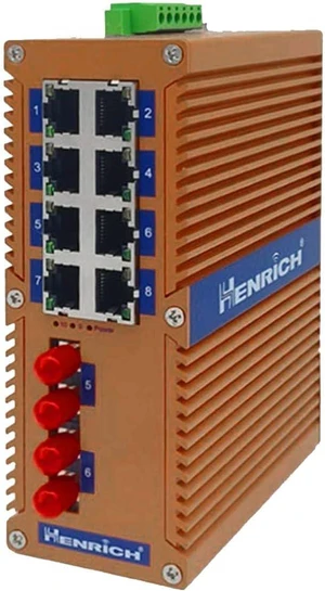 Henrich 10 Port 8x100Mbps Copper Port 2 Gigabit Single-Mode ST Fiber Switch