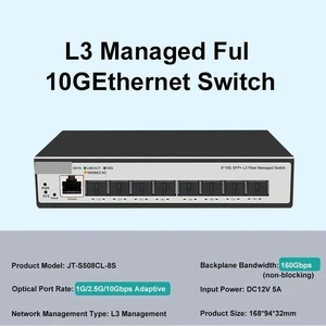 8 10-gigabit SFP+ Ports L3 Managed Network Switch(JT-S508CL-8S) 8 10-gigabit SFP+ Ports L3 Managed Network Switch(JT-S508CL-8S)