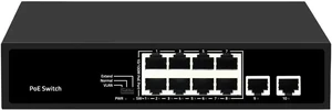 8 Port PoE Switch 100Mbps/8 PoE+ Port,2 Ethernet Uplink,120W 802.3af/at 30W 15W, 8 Port PoE Switch 100Mbps/8 PoE+ Port,2 Ethernet Uplink,120W 802.3af/at 30W 15W,
