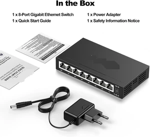 8 Port Gigabit Unmanagement Ethernet Switch Plug and Play(5 pcs) 8 Port Gigabit Unmanagement Ethernet Switch Plug and Play(5 pcs)