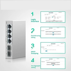 2.5GbE Managed Switch 4 Port 2500M Network 10G SFP+Slot Web Managed