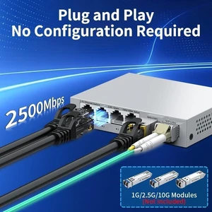 2.5Gb Switch 4 Port 2.5G Unmanaged Network Switch with 2 Port 10GbE SFP 2.5Gb Switch 4 Port 2.5G Unmanaged Network Switch with 2 Port 10GbE SFP