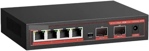 120W 2.5G PoE Switch 6-Ports 4x2.5Gb POE+ Switches Base-T & 2 Port 10G SFP(52V 96W) 120W 2.5G PoE Switch 6-Ports 4x2.5Gb POE+ Switches Base-T & 2 Port 10G SFP(52V 96W)