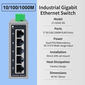 5 RJ45 Ports 1.25G Industrial Ethernet Switch 1000BASE-T Network Switch(1000M)