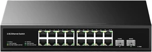 Unmanaged Network Switch,ZX300S-16T2XS 16 Port 2.5G RJ45 2 Port 10G SFP+ Slot