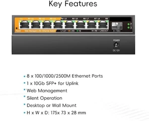 9-Port Multi-Gigabit Managed Ethernet Switch 9-Port Multi-Gigabit Managed Ethernet Switch