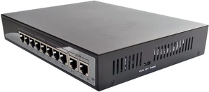 Full Fast Ethernet 8CH POE Switch 10/100M 250m Long Distance 150W DC 2 LAN RJ45 Uplink Ports Widely Adapted