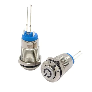 10Pcs 12mm 2Pin Metal Self-Locking Button Switch Blue LED Waterproof Small Switch with Resistor 220V 10Pcs 12mm 2Pin Metal Self-Locking Button Switch Blue LED Waterproof Small Switch with Resistor 220V
