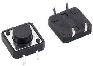 100Pcs 12 x 12mm x 6mm 12 * 12 * 6H Panel PCB Momentary Tactile Tact Push Button Switch DIP 100Pcs 12 x 12mm x 6mm 12 * 12 * 6H Panel PCB Momentary Tactile Tact Push Button Switch DIP
