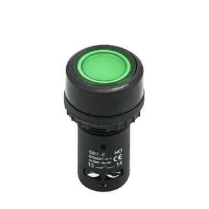 XB7 Green LED Lights Push Button Switch ON Off with Rubber Sleeve(Rubber Sleeve) XB7 Green LED Lights Push Button Switch ON Off with Rubber Sleeve(Rubber Sleeve)