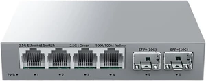 2.5GbE Network Switch SG4T2, 4 Port 2.5G RJ45 with 2 Port 10G SFP+ Fanless 2.5GbE Network Switch SG4T2, 4 Port 2.5G RJ45 with 2 Port 10G SFP+ Fanless