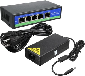 Ruilogod 5 Port Mini Poe Switch 48V 4 PoE Ports