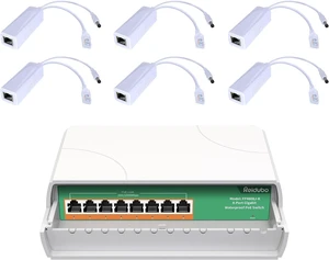 3 * 2 Pack Gigabit PoE Splitter Adapter,12V 2A Output,1000Mbps, IEEE 802.3AF/at & 8 Port Outdoor Gigabit PoE Switch 3 * 2 Pack Gigabit PoE Splitter Adapter,12V 2A Output,1000Mbps, IEEE 802.3AF/at & 8 Port Outdoor Gigabit PoE Switch