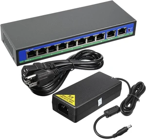 Ruilogod 9 Port Smart 10/100Mbps PoE Switch (8 PoE Ports