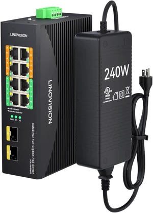 LINOVISION Industrial 8-Port Gigabit PoE Switch with 4 BT Ports LINOVISION Industrial 8-Port Gigabit PoE Switch with 4 BT Ports