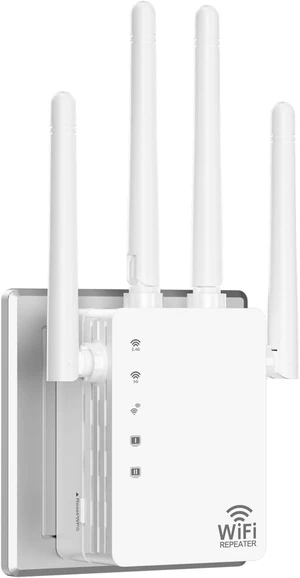 4 Antennas WiFi Extender,Covers 12880 Sq.ft,High-Performance 2-Port Booster 4 Antennas WiFi Extender,Covers 12880 Sq.ft,High-Performance 2-Port Booster
