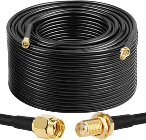 XRDS - RF RP-SMA Male to RP-SMA Female Coax Cable 200FT, RG58 WiFi Antenna Extension Coax Cable for WiFi LAN Router Wireless Network Card Adapter XRDS - RF RP-SMA Male to RP-SMA Female Coax Cable 200FT, RG58 WiFi Antenna Extension Coax Cable for WiFi LAN Router Wireless Network Card Adapter