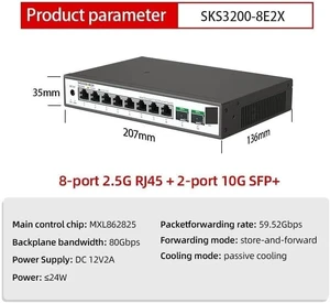 2.5G+10G Simple L2 Manage 8-Port 2.5G RJ45 2-Port 10G SFP 2.5G+10G Simple L2 Manage 8-Port 2.5G RJ45 2-Port 10G SFP