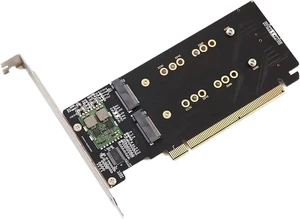 PCI-E 3.0 x16 to 4Port M2 NVME SSD Adapter Card VROC Riser Card Support 2230 2242 2260 2280 M.2 NVME AHCI SSD for PC