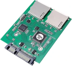 2 Port Dual SD SDHC Secure Digital Memory Card to 7+15P Serial ATA Converter Adapter 2 Port Dual SD SDHC Secure Digital Memory Card to 7+15P Serial ATA Converter Adapter