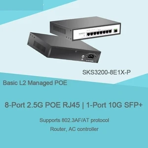 8 x 2.5G POE Ethernet Ports 1 x 10G SFP Port 2 Managed POE 8 x 2.5G POE Ethernet Ports 1 x 10G SFP Port 2 Managed POE