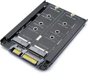 Metal Case Dual B+M Key M.2 NGFF SSD to 2.5 6Gb Adapter Card with Enclosure Socket M2 NGFF to Adapter M.2 Adapter Metal Case Dual B+M Key M.2 NGFF SSD to 2.5 6Gb Adapter Card with Enclosure Socket M2 NGFF to Adapter M.2 Adapter