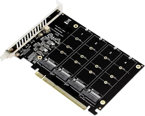 NVME Expansion Card Adapter 4X 64Gbps M.2 NVME SSD M Key PCI-E Split Card Riser PCI Express 4.0 X16 to 4 Port NVME Card NVME Expansion Card Adapter 4X 64Gbps M.2 NVME SSD M Key PCI-E Split Card Riser PCI Express 4.0 X16 to 4 Port NVME Card