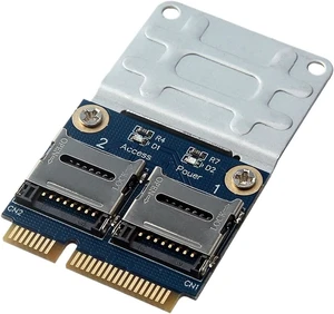 Pci-E Adapter 2 SSD HDD for Laptop Dual SD SDHC SDXC TF to PCIe Memory Card Reader MPCIe to 2 Sdcards Pci-E Adapter 2 SSD HDD for Laptop Dual SD SDHC SDXC TF to PCIe Memory Card Reader MPCIe to 2 Sdcards