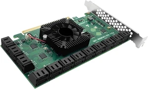 Riser 24 Port PCI Express X16 Controller PCI-E Adapter PCIE Add On Card PCIE to SATA3 Expansion Card Riser 24 Port PCI Express X16 Controller PCI-E Adapter PCIE Add On Card PCIE to SATA3 Expansion Card