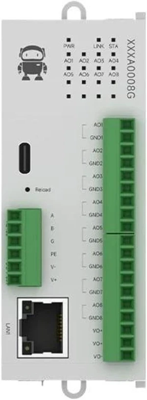 8AO RJ45/RS485 Analog Switch Acquisition Distributed Remote IO Module