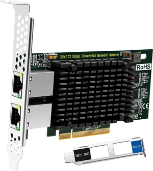 Dual 10GbE RJ45 Ports Converged Ethernet Adapter for Servers and Desktop PCs. Intel X540AT2 10Gb/s Ethernet Controller, PCIE x8 to 2X 10Gb/s RJ45 Ports NIC Card, for Storage & Gaming (X540T2) Dual 10GbE RJ45 Ports Converged Ethernet Adapter for Servers and Desktop PCs. Intel X540AT2 10Gb/s Ethernet Controller, PCIE x8 to 2X 10Gb/s RJ45 Ports NIC Card, for Storage & Gaming (X540T2)