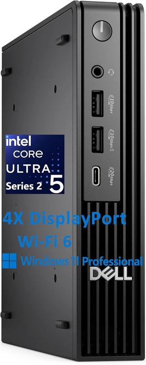 Dell Pro Micro Plus Mini PC Desktop Computer, Intel Core Ultra 5 235T, 16GB DDR5, 512GB PCIe SSD, Wi-Fi 6 Bluetooth Ethernet, Supports 4 Monitors, Windows 11 Pro, Everyday Use Dell Pro Micro Plus Mini PC Desktop Computer, Intel Core Ultra 5 235T, 16GB DDR5, 512GB PCIe SSD, Wi-Fi 6 Bluetooth Ethernet, Supports 4 Monitors, Windows 11 Pro, Everyday Use