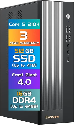 Blackview NEX60 AI-Ready Mini PC Win11 Pro, 13th Gen Core 5 210H, 16GB RAM 512GB PCIe 4.0 SSD Desktop Computer, 4K Dual Display, WiFi 6 & BT 5.2, Micro Small Form Factor PC for Home Office Blackview NEX60 AI-Ready Mini PC Win11 Pro, 13th Gen Core 5 210H, 16GB RAM 512GB PCIe 4.0 SSD Desktop Computer, 4K Dual Display, WiFi 6 & BT 5.2, Micro Small Form Factor PC for Home Office