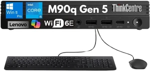 Lenovo ThinkCentre M90q Gen 5 Mini Business Desktop PC 2026, Intel 14-Core i5-14500, Custom 16GB / 32GB DDR5 RAM, 512GB / 1TB PCIe SSD, Kybd + Mouse, Ethernet, Wi-Fi 6E, Bluetooth 5.3, Windows 11 Pro Lenovo ThinkCentre M90q Gen 5 Mini Business Desktop PC 2026, Intel 14-Core i5-14500, Custom 16GB / 32GB DDR5 RAM, 512GB / 1TB PCIe SSD, Kybd + Mouse, Ethernet, Wi-Fi 6E, Bluetooth 5.3, Windows 11 Pro