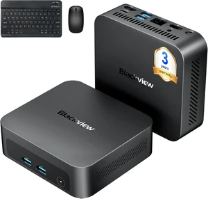 Blackview MP300 Mini PC Intel Core 5 210H (up to 4.8GHz), 16GB LPDDR4X RAM 512GB SSD, Keyboard and Mouse Combo, WiFi 6/BT5.2, 2.5G LAN, 4K Triple Display HDMI+HDMI+Type-C, W-11Pro, Home & Office Blackview MP300 Mini PC Intel Core 5 210H (up to 4.8GHz), 16GB LPDDR4X RAM 512GB SSD, Keyboard and Mouse Combo, WiFi 6/BT5.2, 2.5G LAN, 4K Triple Display HDMI+HDMI+Type-C, W-11Pro, Home & Office