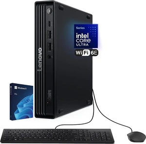 Lenovo ThinkCentre Tiny M70q Gen 6, Intel Ultra Core S3 (Beats i7-13700T), 16GB DDR5, 256GB NVMe, DisplayPort, HDMI, WiFi 6E, RJ-45, Wired KB & Mouse, Win 11 Pro, AI Business Desktop Black Lenovo ThinkCentre Tiny M70q Gen 6, Intel Ultra Core S3 (Beats i7-13700T), 16GB DDR5, 256GB NVMe, DisplayPort, HDMI, WiFi 6E, RJ-45, Wired KB & Mouse, Win 11 Pro, AI Business Desktop Black