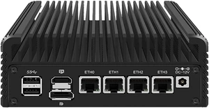 Silent Fanless Firewall Mini PC, N150 4C/4T up to 3.60GHz, 4*i226-V 2.5G LAN, 16GB DDR5 RAM 256GB NVMe SSD Mini Computer TF Card, GPIO, Auto Power On, HD+DP Dual 4K 2xUSB3.2 Silent Fanless Firewall Mini PC, N150 4C/4T up to 3.60GHz, 4*i226-V 2.5G LAN, 16GB DDR5 RAM 256GB NVMe SSD Mini Computer TF Card, GPIO, Auto Power On, HD+DP Dual 4K 2xUSB3.2