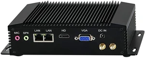 PARTAKER Fanless Industrial PC, Mini PC with Celeron J1900/N3520/N2920 CPU, 8GB Ram 128GB SSD, 2xCOM, 2xUSB 3.0, 4xUSB 2.0, 2xLAN, HD Port, VGA, Wi-Fi, Windows 10 Pro