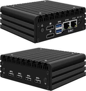 SJRC X86 P6 Fanless Mini PC N150, 2 Port i226-V 2.5GbE LAN Micro Firewall Appliance Dual 4K HD, Desktop Compact PC Win 11 Pro, DDR5 16GB RAM 128GB SSD, USB 3.2, for Home Office SJRC X86 P6 Fanless Mini PC N150, 2 Port i226-V 2.5GbE LAN Micro Firewall Appliance Dual 4K HD, Desktop Compact PC Win 11 Pro, DDR5 16GB RAM 128GB SSD, USB 3.2, for Home Office