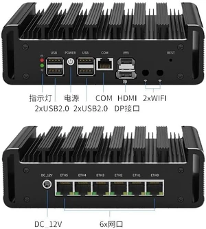 Fanless Mini PC Core i3 N300 8C/8T with 6 * 2.5G LANs,DDR5,4*USB2.0