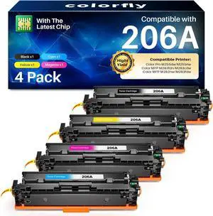 206A Toner Cartridges for HP Color LaserJet Pro MFP M283fdw M283cdw Printer 206A Toner Cartridges for HP Color LaserJet Pro MFP M283fdw M283cdw Printer