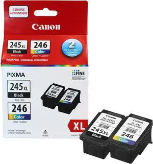 Canon Genuine Ink Cartridges PG-245XL Black/CL-246 Colour, High-Yield Value Pack (2 Count), Original Canon Printer Ink for PIXMA TR4520 / TS3120 / TS3220 Series Printers Canon Genuine Ink Cartridges PG-245XL Black/CL-246 Colour, High-Yield Value Pack (2 Count), Original Canon Printer Ink for PIXMA TR4520 / TS3120 / TS3220 Series Printers